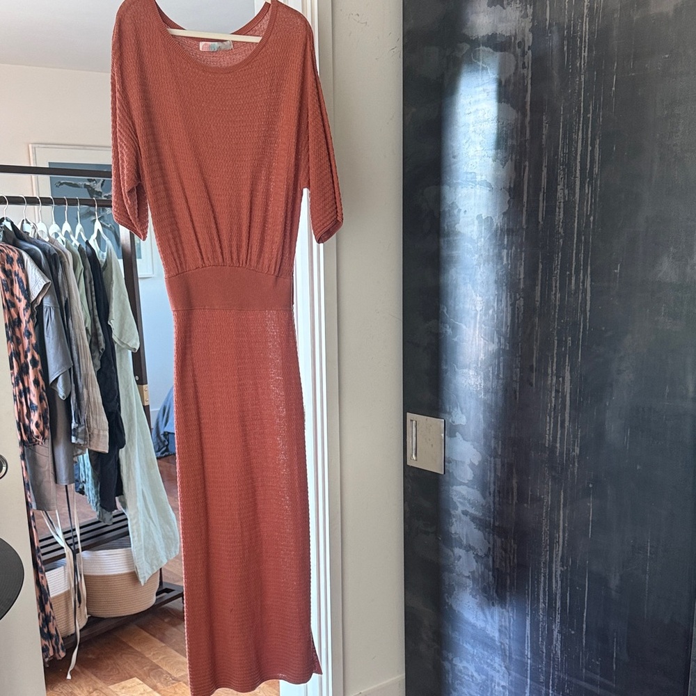 Free People Rust Knit Maxi Dress
